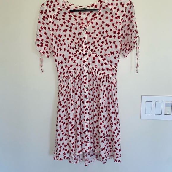 Billabong Red and White Flower Pattern Dress - Picture 2 of 3